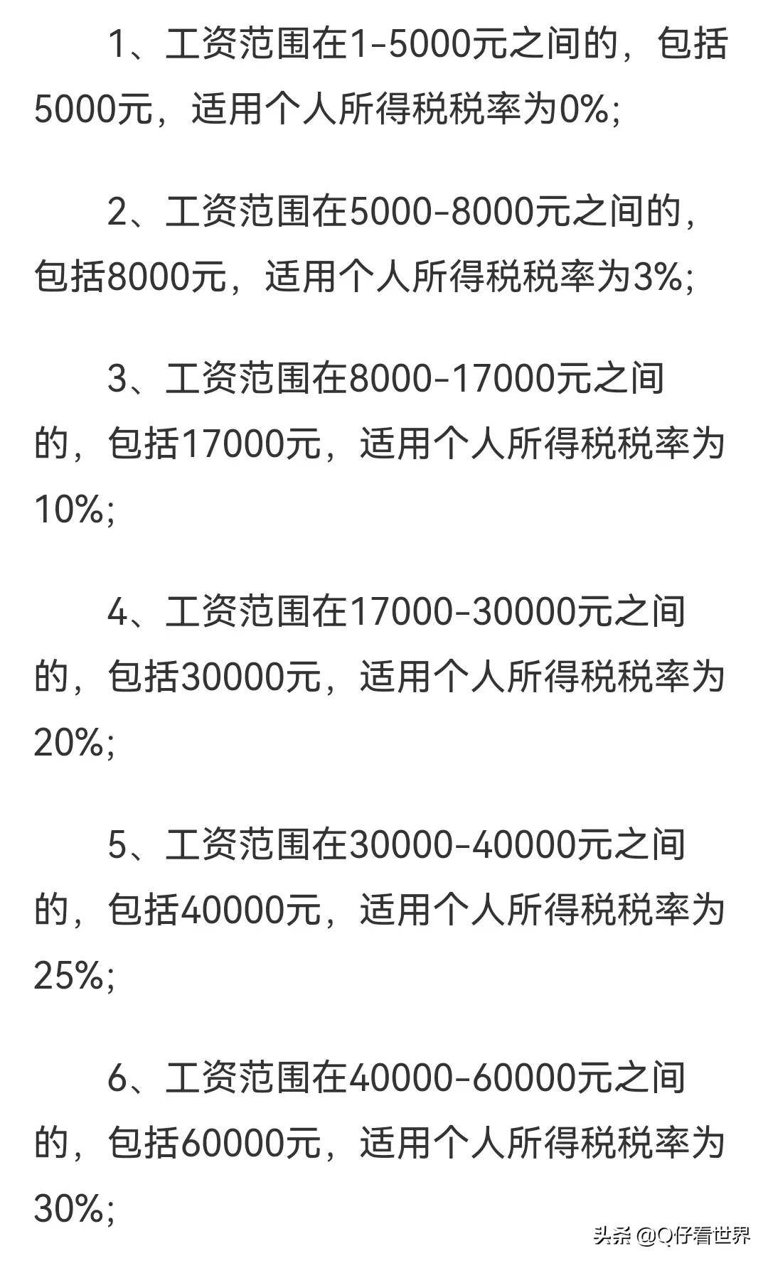 月入6000交个人所得税 工资6000要交多少税