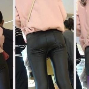 粉红色4K街拍小姐姐卫衣作品